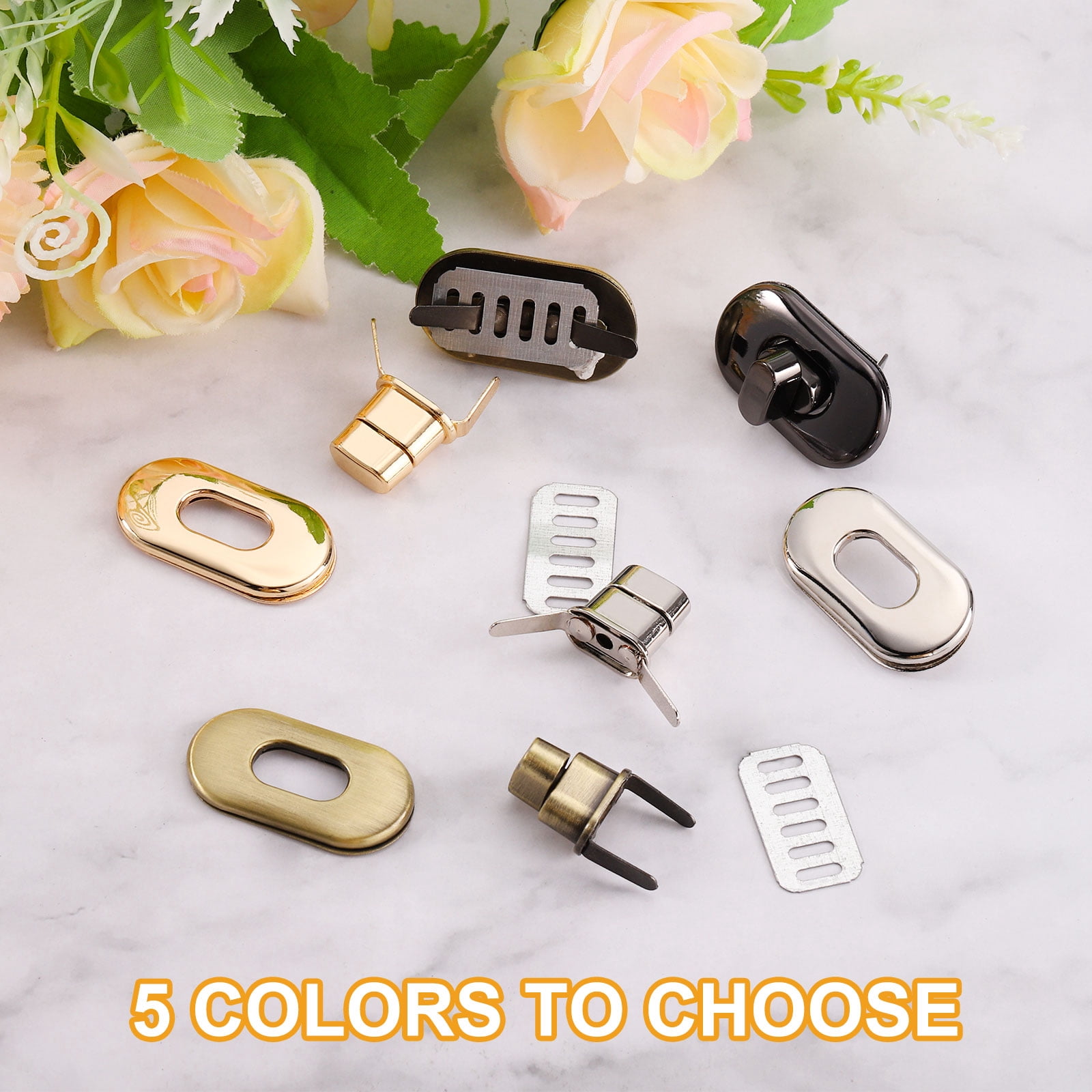 Uxcell 6 Pack Alloy Turn Lock Clasp Purse Closures Twist Lock Bag
