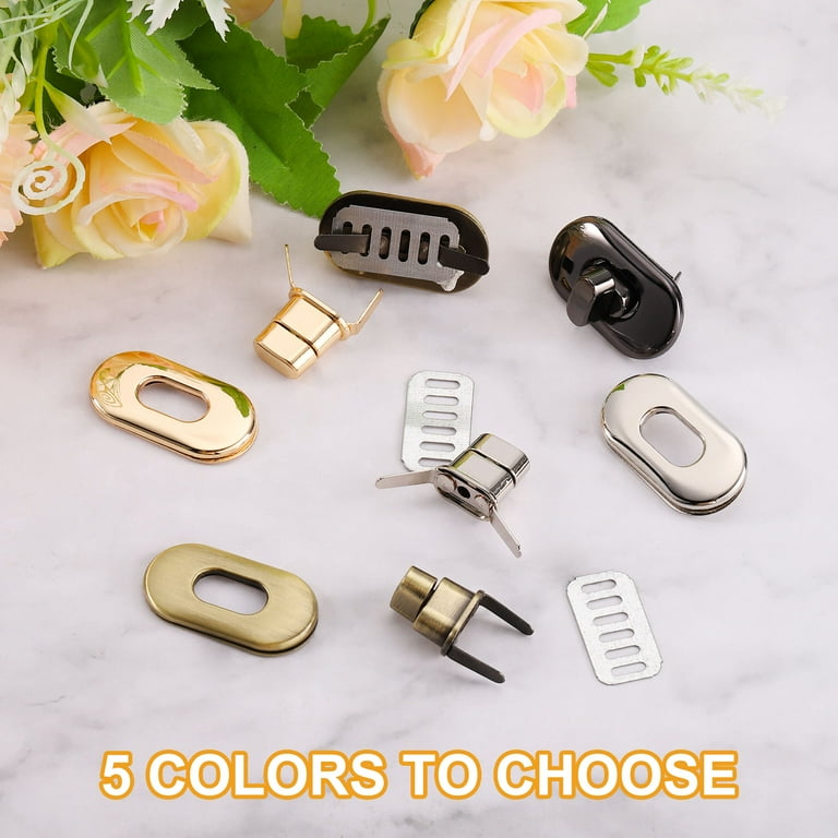 Uxcell 6 Pack Alloy Turn Lock Clasp Purse Closures Twist Lock Bag