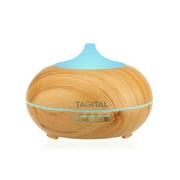 Tagital 300ml Aroma Essential Oil Diffuser, Wood Grain Ultrasonic Cool Mist Humidifier for Office Home Bedroom Living Room Study Yoga Spa