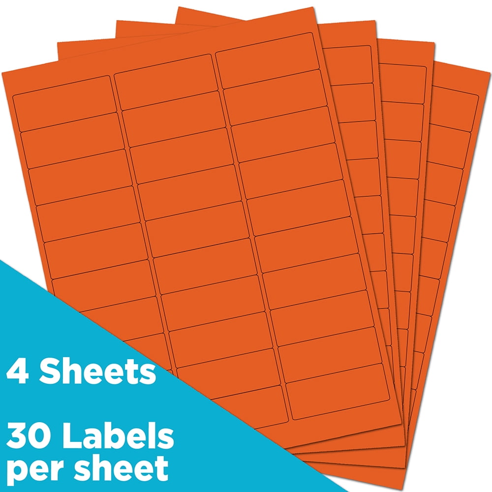 JAM Paper Return Address Labels, 1 x 2 5/8, Orange, 120 per Pack