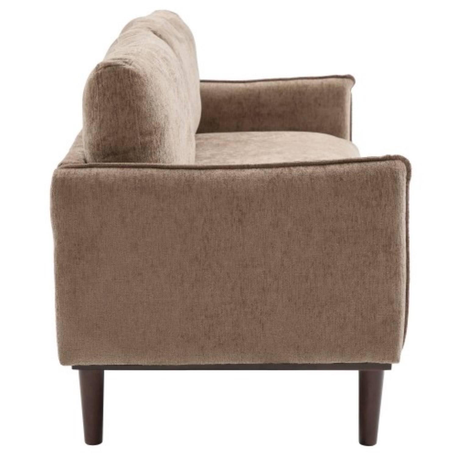 Modern Style Loveseat Sofa 75.75" 2 Seater Sofa Couch with Spacious Seating Area, Chenille Fabric Upholstered Sofa with Pocket Spring Cushions and Rubber Wood Legs for Living Room, Brown