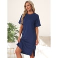 thumbnail image 2 of DARING DIVA Women's Casual Pajama Dress Loose Fit Short Sleeve Sleepwear S Blue, 2 of 7