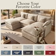 thumbnail image 6 of Toject 107.87" Modular Sectional Sofa U Shaped Cloud Couch, Chenille 4 Seat Deep Seat Sofa with 2 Movable Ottomans for Living Room Bedroom Apartment, Oatmeal, 6 of 10