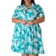 thumbnail image 2 of Puntoco Vestido De Manga Corta Con Cuello En V, Vestido Bohemio Informal De Talla Grande Con Cuello En V, Liso Y Estampado, De Manga Corta, Vestido Con Vuelo, Azul Cielo Xxxxl, 2 of 7