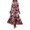 Red, variant on Women's Printed Surplice Flounce Sleeve Maxi Dress Belted for Everyday Elegance 100% Polyester Fabric for All Season