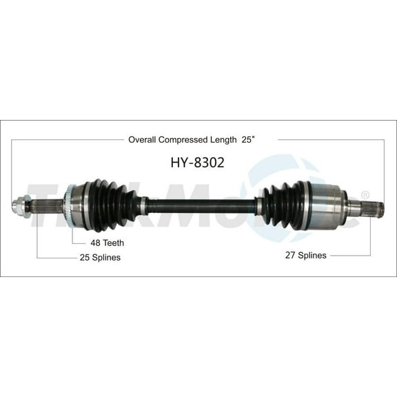 CV Axle Shaft Fits select: 2012-2017 HYUNDAI ACCENT
