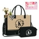 thumbnail image 1 of Bolsa de tela TopDesign con iniciales personalizadas de yute con 5 bolsillos, 1 of 7