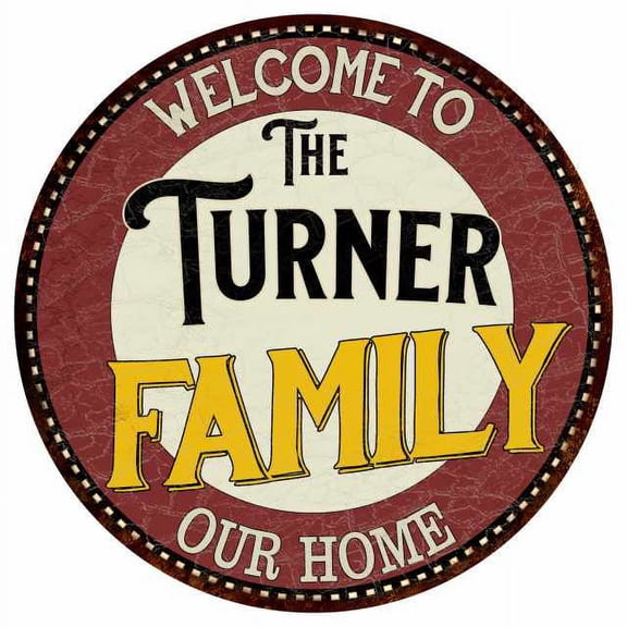 The Turner Family 14" Round Metal Sign Kitchen Game Room Decor 100140038050