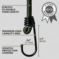 thumbnail image 4 of 12" (30CM) Bungee Cords with Hooks Heavy Duty Outdoor - 10 Pack – Choice of Sizes - Multi-Purpose Elastic Bungee Straps for Luggage, Camping - Weatherproof & UV, 4 of 5