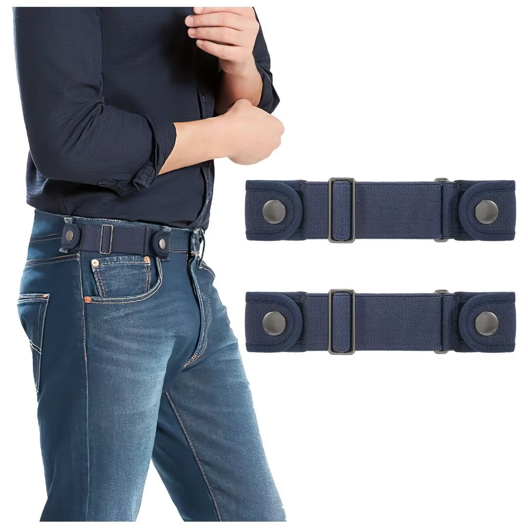 VJK No Buckle Free Elastic Belt for Women Men, Comfortable Adjustable XZQTIVE No Buckle Invisible Elastic Belt for Men/Women Black  main image 3