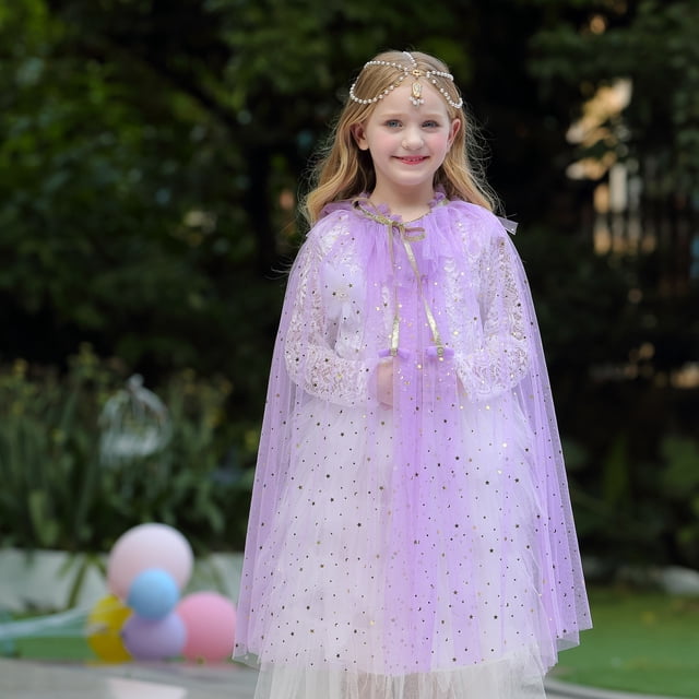 Capa de chal para niña de Navidad 2021, disfraz de princesa Aisha de Frozen para niña