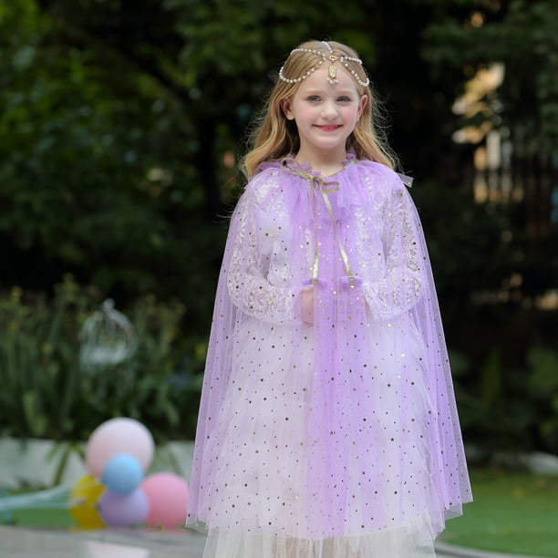 Capa de chal para niña de Navidad 2021, disfraz de princesa Aisha de Frozen para niña