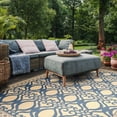 thumbnail image 5 of SAFAVIEH Courtyard Colton Geometric Indoor/Outdoor Area Rug, Natural/Blue, 8' x 11', 5 of 10