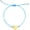 Blue Cord, variant on 14k Yellow Gold Personalized Custom Engraved Initial Heart Charm Tag Adjustable Black Cord Friendship Bolo Bracelet, Extendable 9.25 Inch