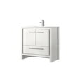 thumbnail image 4 of 36 In. Bathroom Vanity In White - Marble Counter, Brushed Nickel Faucet, Finish Bath 36" X 20" Cultured Marble, Spacious Storage Cube, 4 of 4