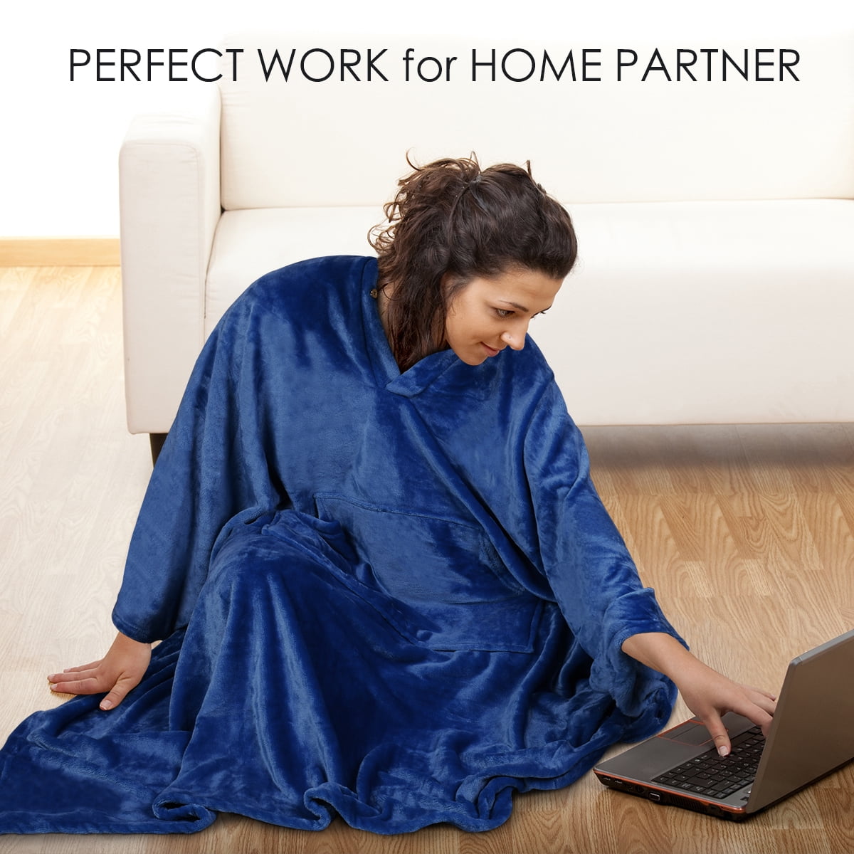 Poncho Blanket Super Soft Comfy Plush Wearable Fleece Blanket  for Adult