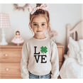 thumbnail image 3 of Bump and Beyond Designs St. Patrick's Day Shirt for Girls and Boys, Glitter Shamrock Love Sweatshirt (Natural 3T), 3 of 4