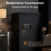 TigerKing 17.6 Cu.ft Extra Large Home Safe, Heavy Duty Digital Security Safe with Touchscreen Keypad, 235lb Solid Steel, 6 Locking Bolts for Home Office, Black