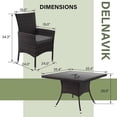thumbnail image 3 of Kullavik 10-Piece Patio Outdoor Dining Set, Wicker Patio Furniture Set of 8 Rattan Chairs with Soft Cushions and Two Square Table with Umbrella Cutout, Grey, 3 of 7