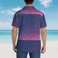 thumbnail image 4 of Fotbe Violet Glitter Camisa Hawaiana para Hombre Unisex – Camisa Casual de Verano con Botones de Manga Corta de Algodón y Lino,Medium, 4 of 7