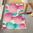 thumbnail image 2 of Dreamtimes Bathroom Rug Mats Pink Green Mushroom Print, Bath Mats for Bathroom Non-Slip Super Soft Absorbent Microfiber Bath Rugs, Bathroom Rugs for Bathroom Floor, Tub and Shower, 24"x16", 2 of 4