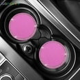 thumbnail image 3 of BadPiggies Pack of 2 Vehicle Bling Cup Holder Insert Coasters Anti Slip Universal 2.75" Silicone Crystal Rhinestone Coasters Car Interior Accessories (Pink), 3 of 10