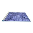 thumbnail image 2 of Ahgly Company Machine Washable Indoor Square Abstract Blue Modern Area Rugs, 3' Square, 2 of 4