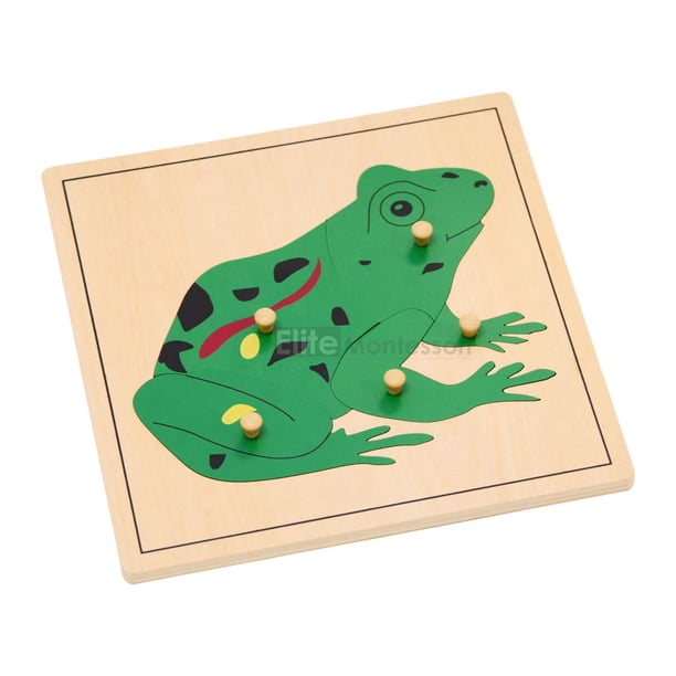 Rompecabezas de madera Elite Montessori Frog con pomos de plástico