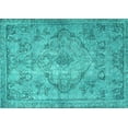 thumbnail image 1 of Ahgly Company Indoor Rectangle Persian Turquoise Blue Traditional Area Rugs, 6' x 9', 1 of 4