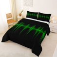 thumbnail image 2 of Homewish Green Aesthetic Lines Queen Comforter Set,Contemporary Art Comforter Sets Queen,Black Reversible,3pcs,1 Comforter and 2 Pillowcases, 2 of 7