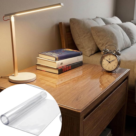 Nightstand Protector, Plastic Bedside Table Covers PVC Clear Table Cover Protector Multipurpose Clear Desk Mat Rectangle
