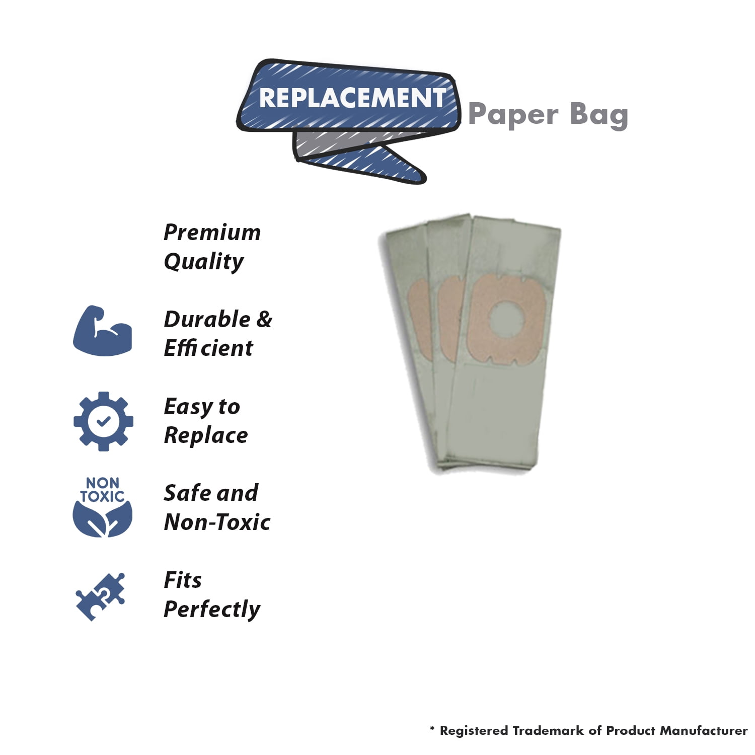 Replacement Part For Hoover Style H Celebrity Vacuum Bags Type 4010009H, H-4010009H [12 Bags]