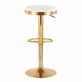 thumbnail image 4 of Lumisource Dakota Contemporary Upholstered Adjustable Barstool in Gold Steel and Cream Velvet - Set of 2, 4 of 8