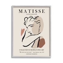 Stupell Industries Woman Face Modern Neutral Tones Outline Exhibition Framed Wall Art, 11 x 14, Design by Ros Ruseva