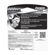 Energizer Max Alkaline AAA Batteries, 4 Count