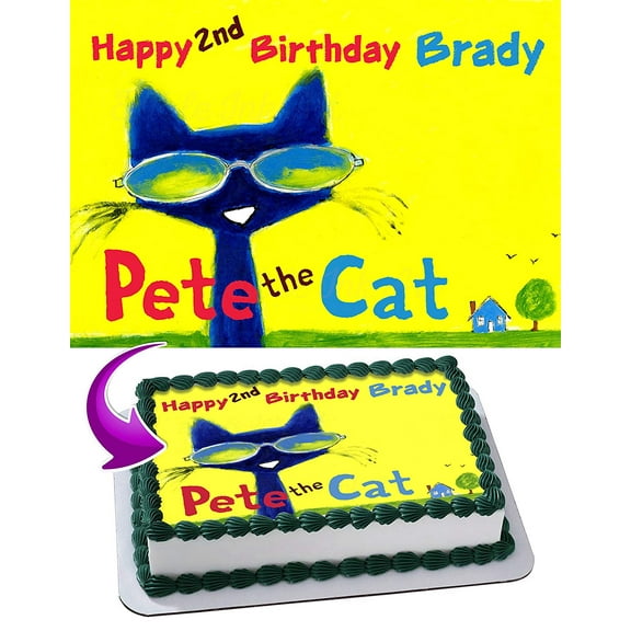 Pete the Cat Birthday Cake Topper, by Inkuten