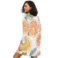 thumbnail image 2 of FORMRS Womens Long Sleeve Nightgowns Crew Neck Sleep Shirt Soft Pajamas Sizes S-3XL, Candy Grapefruit Slices, 2 of 8