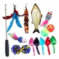 thumbnail image 1 of 15 Pcs Jouets pour Chatons Assortiments Canne à Pêche Rétractable à l'Herbe à Chat, 1 of 8
