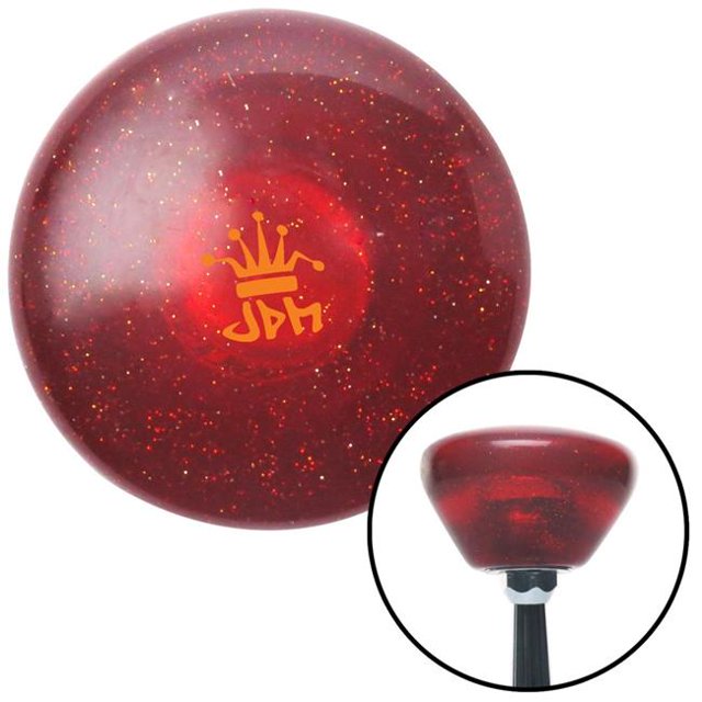 Bouton de Changement de Vitesse en Flocons de Métal Rétro Rouge JDM Rouge avec M16 x 1,5 Insert Levier de Vitesses Auto Brody