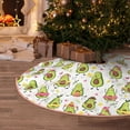 thumbnail image 6 of Daiia Avocado Playing Music Drawing Merry Christmas Tree Skirt , Xmas Large Lace-up Tree Skirt, Santa Snowflakes Rustic Home Decorations New Year Party Farmhouse Decor-48", 6 of 7
