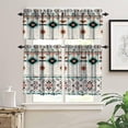 thumbnail image 3 of Aztec Kitchen Curtains Sets, Southwestern Native Tribal Valances for Kitchen Window,Boho Geometric Printed Short Curtains for Small Windows Cafe Living Room Bedroom, 54x36 Inch, 3 Piece, 3 of 5