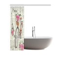 thumbnail image 3 of ARTJIA Vintage Romantic Paris Effiel Tower Shower Curtain, Pink Floral Flower Bike Polyester Fabric Shower Curtain Bathroom Sets with Hooks 60x72 Inches, 3 of 3