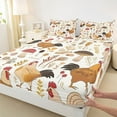 thumbnail image 3 of Homewish Farm Animal Chicken Twin Sheet Sets,Retro Rustic Mushroom Twin Fitted Sheet,Country Plant Leaves Flat Sheet For Boys Kids,Super Cozy Room Decor,3pcs, 3 of 7