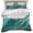 Blue, variant on Green White Marble Bedding 3 Piece Duvet Cover Set Full Size, Nature Marble Crack Yellow Lines Art Soft Microfiber Comforter Cover with Zipper Closure & Pillowcases, FadeResistant Quilt Cover