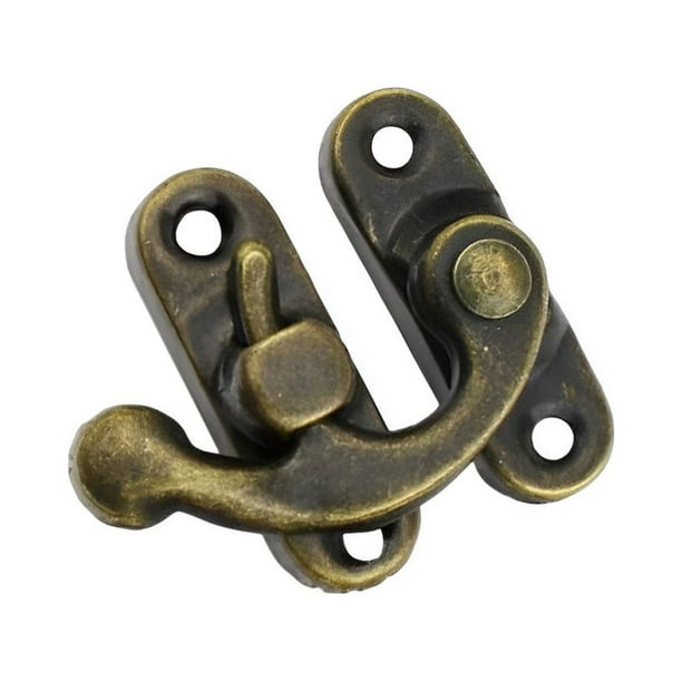 Candado antiguo Cerradura de gancho de hierro Cerradura de seguridad Oculto Capturas Decoración Joyero Muebles Accesorios de hardware Regalos Herramientas y ferretería Gancho derecho de bronce Eigraketly TO011076-05