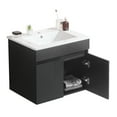 thumbnail image 2 of Furvclv 24 Inch Bathroom Vanity, Wall Mounted Solid Wood Cabinet Washing Sink With White Ceramic Basin, Two Soft Close Cabinet Doors Excluding Faucets,, 2 of 9
