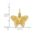 thumbnail image 2 of 14k Yellow Gold Solid Satin Butterfly Angel Wings Charm Pendant Necklace Measures 18.4x17.2mm - Bead Charm for Women, 2 of 2