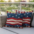 thumbnail image 4 of Independence Day Pillow Covers 2 Pack America Flag Retro Wood Grain Pillowcase Waterproof Outdoor Throw Pillow Cover for Patio Garden Square Cushion 18”x18”, 4 of 9