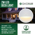 thumbnail image 6 of GKOplus Landscape Deck Light, Low Voltage 12V AC/DC Outdoor Patio Lighting, LED 2W Step Light, Die-Casting Aluminium with White Powder Appearance, 6 Pack, 6 of 7