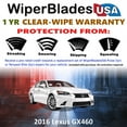 thumbnail image 2 of 2016 Lexus GX460 Beam Wiper Blades Wipers w/1yr Warranty (Set of 3) w/Rear Wiper (WiperBladesUSA), 2 of 5